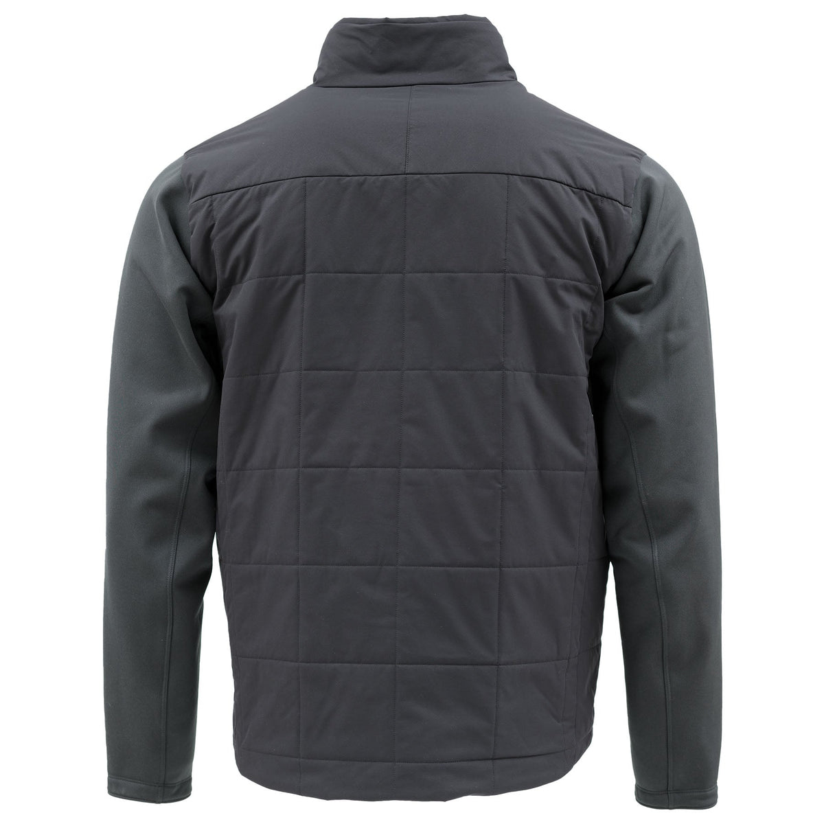 Rear facing, hero image of the Hybrid Jacket.