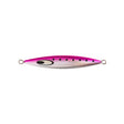 Daiwa Saltiga SK Jig 250g Pink Iwashi - långsam jigg för havsfiske, silverfärgad med rosa topp och svarta prickar.