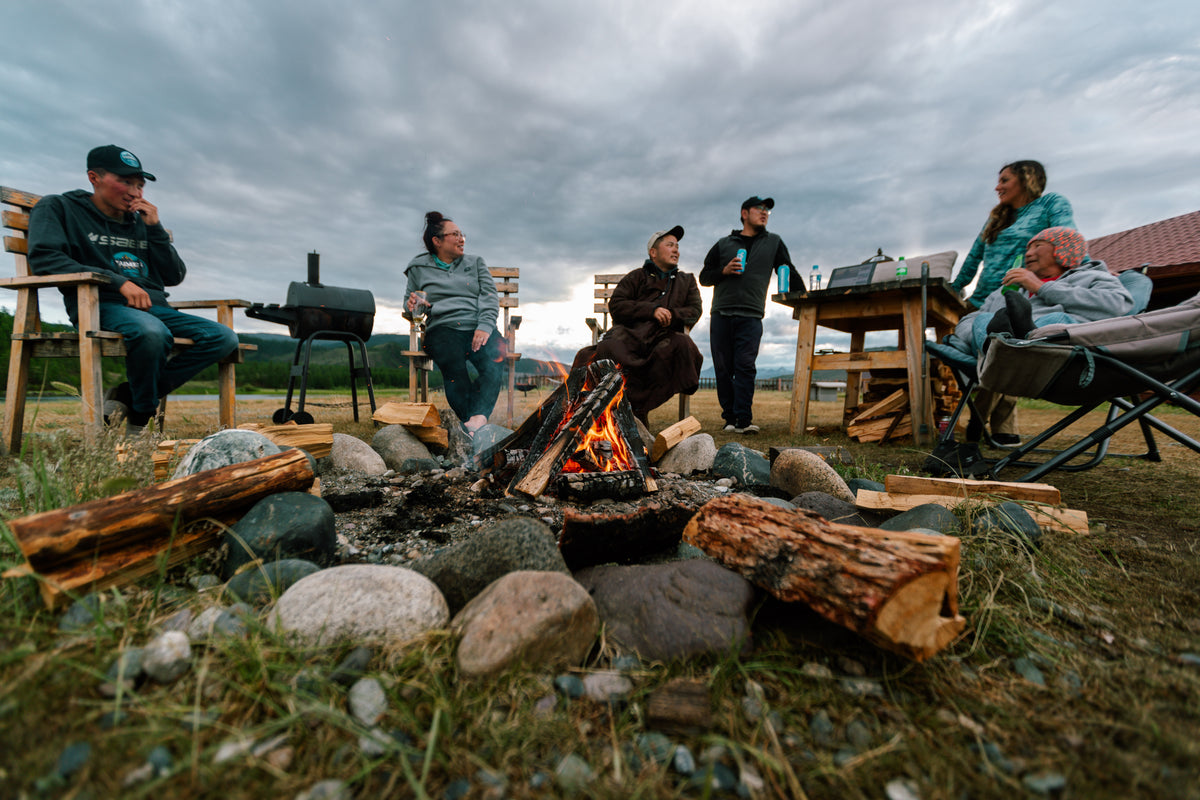 Kväll i campen efter flugfiske i Mongoliet