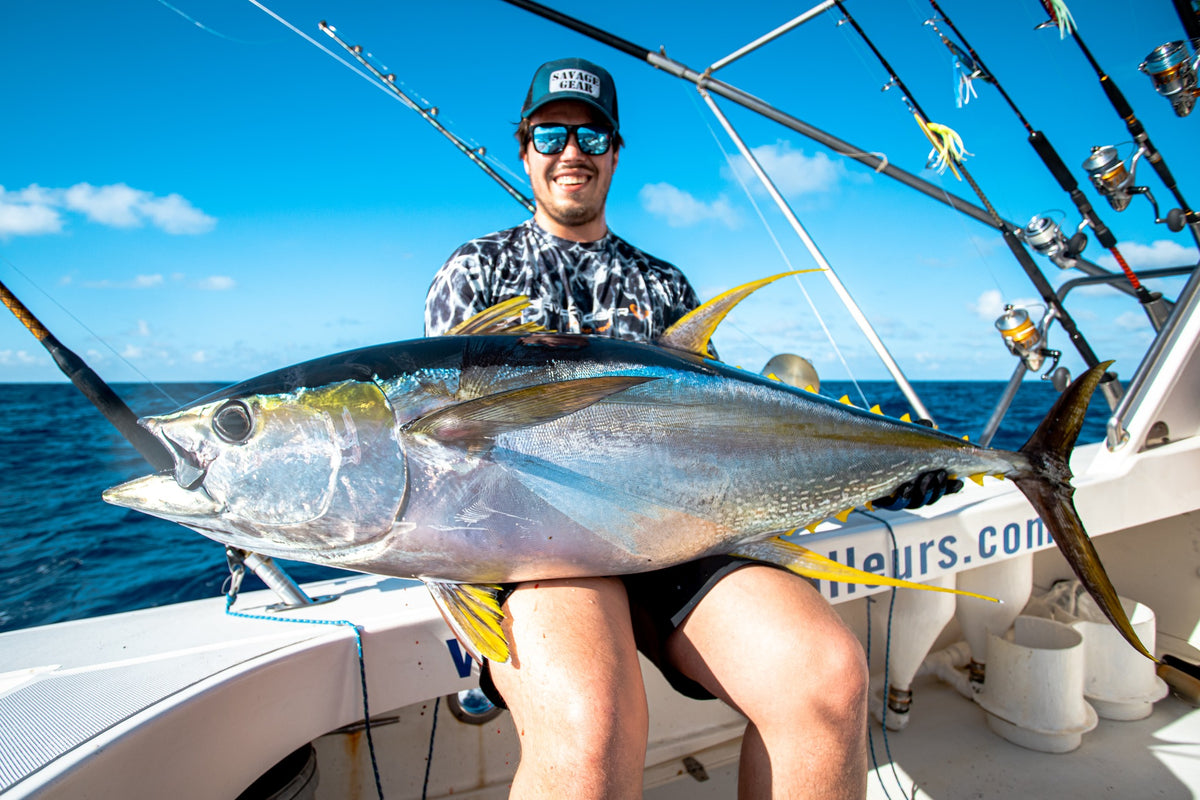 Yellowfin tuna fångad på fiskeresa med Outside Travels vid Rodrigues
