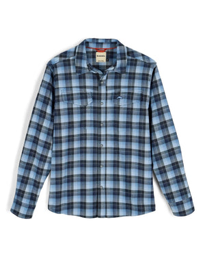 Simms Gallatin Flannel Shirt - Kennebec Plaid: Steel Blue